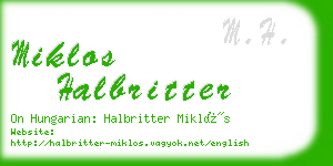 miklos halbritter business card